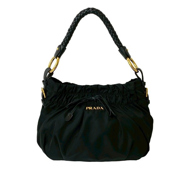 PRADA Black Leather Shoulder Bag - Picture 1 of 10